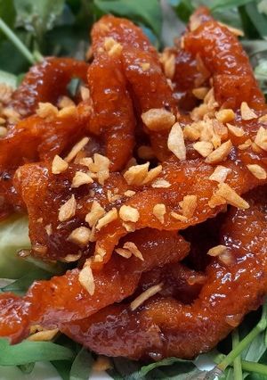 Hình của món Da gà chiên mắm tỏi.