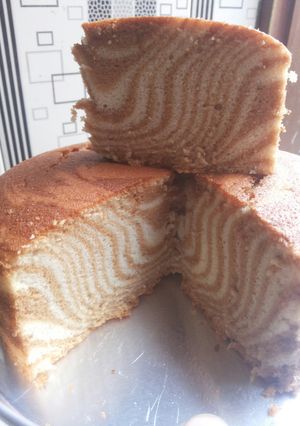 Foto resep Cake zebra putih telur