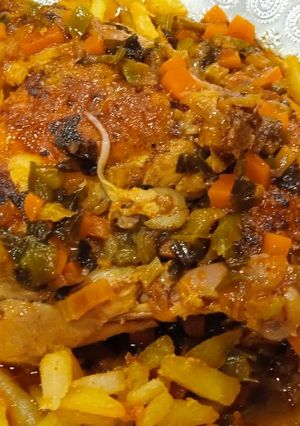 عکسی از دستور خورش مرغ و باقلی پلوی دزفولی