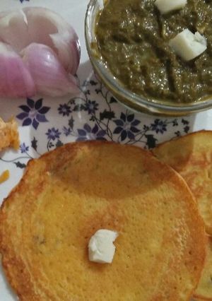 A picture of Saranso Ka saag makke Ka cheela.