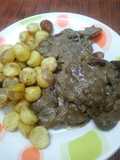 Lomo con salsa de champiñones