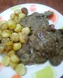 Lomo con salsa de champiñones
