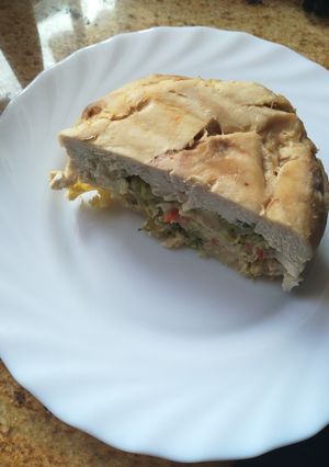 Una foto de Pechuga de pollo rellena