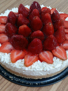 Foto resep Unbaked strawberry cheesecake