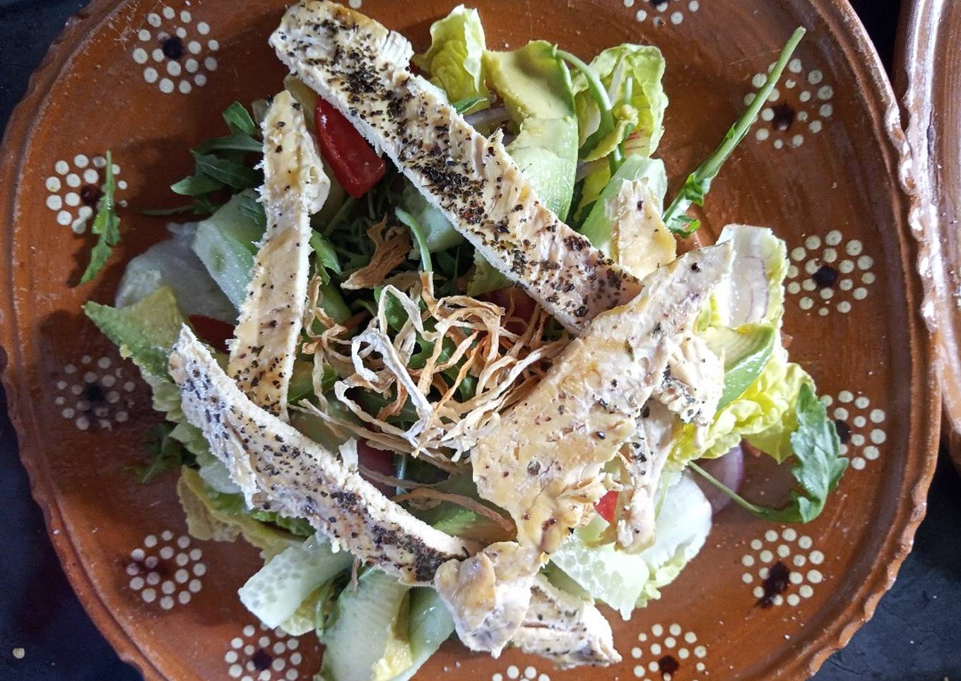 Ensalada de lechuga y pollo 🥗🍗