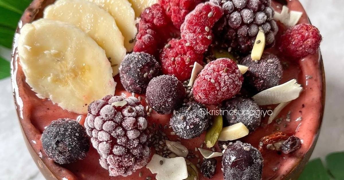 Resep Thick Tropical Smoothie Bowl 🌴 Pengganti Ice Cream Dessert