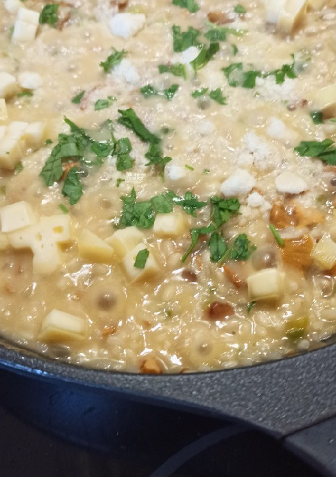 Una foto de Risotto de rebozuelos