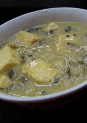 A picture of Methi Moong dal Paneer.