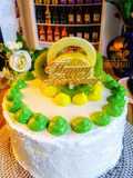 Lemon Sponge Cake Cheese Cream Frosting with Curd