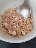 Arroz integral con almendras y carne picada de pollo