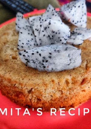 A picture of Dragon fruit cake.