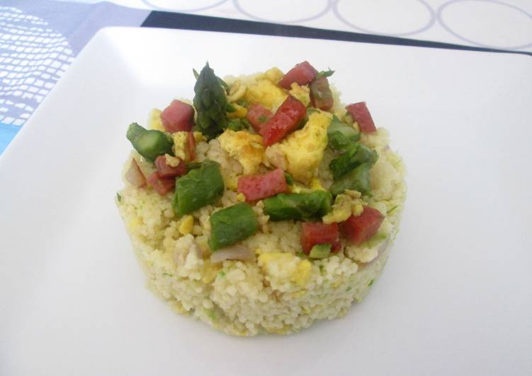 Cous cous con asparagi cotto e uova