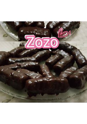 صورة لوصفة أصابع شوكلاتة محشية بالجوز الهند🍫