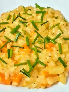 Una foto de Risotto con calabaza
