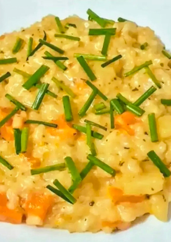 Una foto de Risotto con calabaza