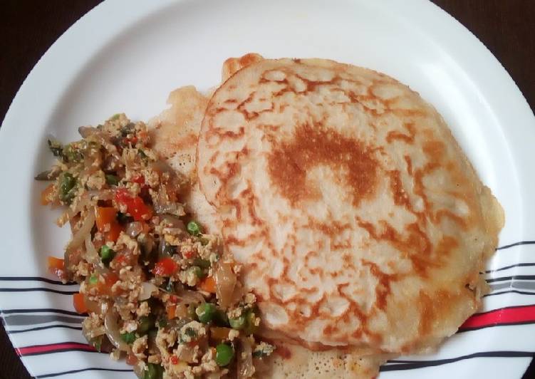 Pancake with veg sauce