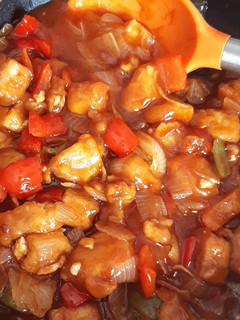 Una foto de Tofu en salsa agridulce