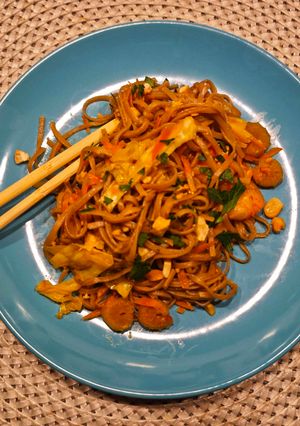 Garnélás zöldséges soba tészta recept fotója