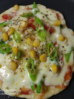 A picture of No yeast no oven baking - veg pizza.