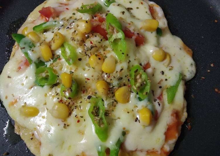 No yeast no oven baking - veg pizza