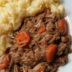 A picture of Vickys Balsamic Pulled Pork, GF DF EF SF NF.