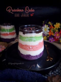 Foto resep Rainbow 🌈 Cake In Jar