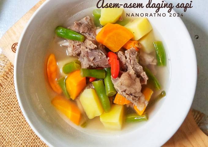 Resep Asem Asem Daging Sapi Oleh Nanoratno Cookpad