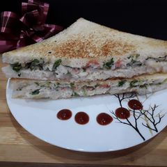 Curd (dahi)sandwich A picture of Curd (dahi)sandwich.