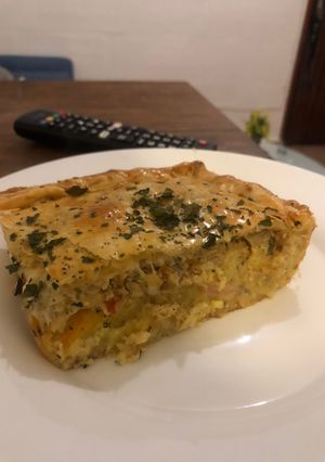 Una foto de Tarta de puré de papa y pescado
