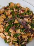 Blalo oseng tahu ikan asin