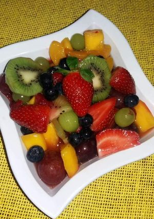 A picture of Valentine's Fruit Salad.