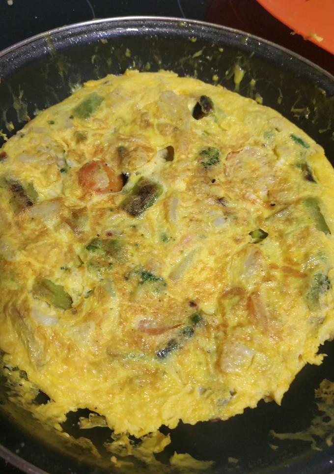 Una foto de Tortilla de verduritas superficial y rápida