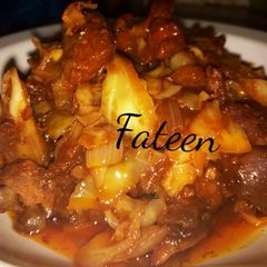 A picture of Cabbage chicken sauce.