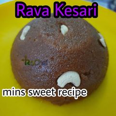 A picture of Rava kesari with brown sugar | Rava kesari recipe.
