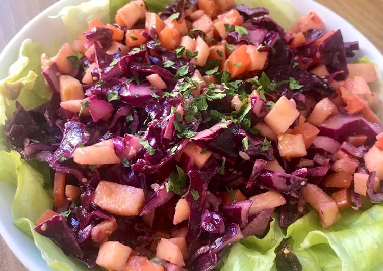 Salade de chou rouge-pomme-carotte