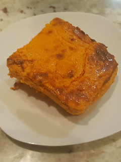 Una foto de Pudín de merluza y gambas