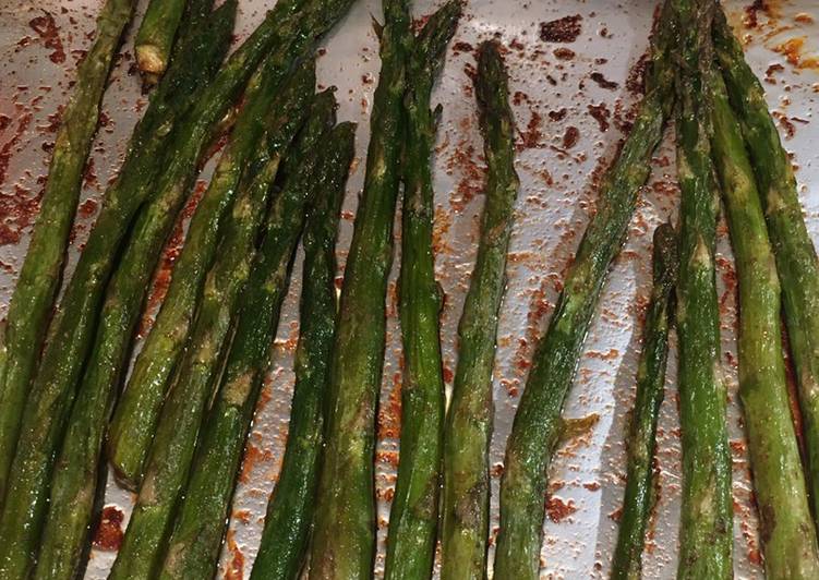 Lightly Spiced Roast Asparagus Stems