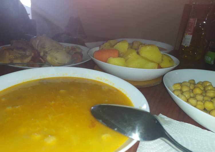 Cocido madrileño sin olla exprés