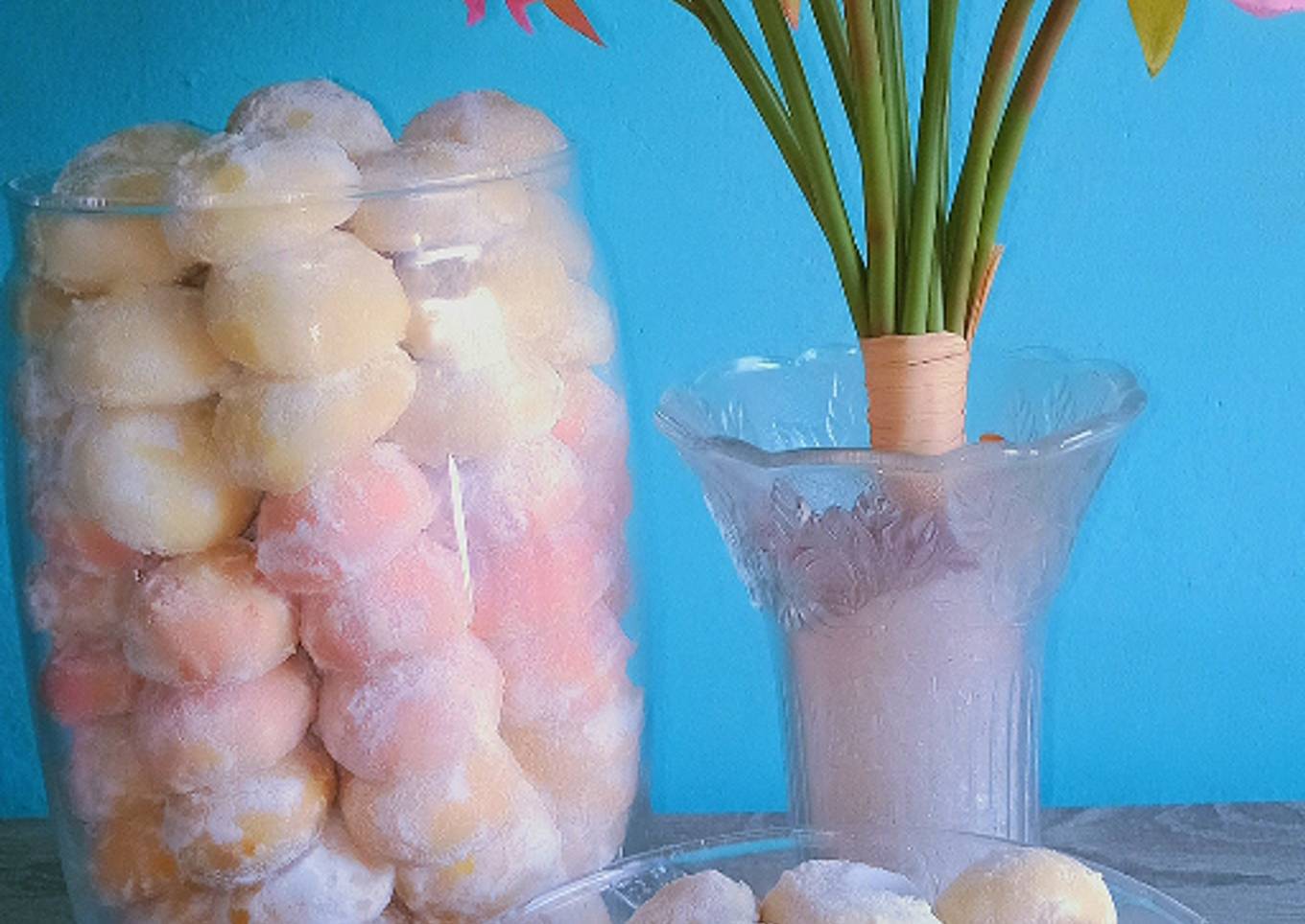 Putri Salju Warna Warni (kue kering 3 bahan)