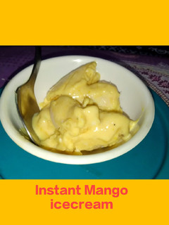 इंस्टेंट मैंगो आईसक्रीम (Instant mango icecream recipe in hindi) रेसिपी मुख्य फोटो