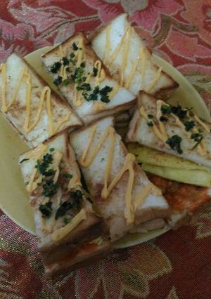 Foto resep Sandwich lezat praktis 3 protein hewani