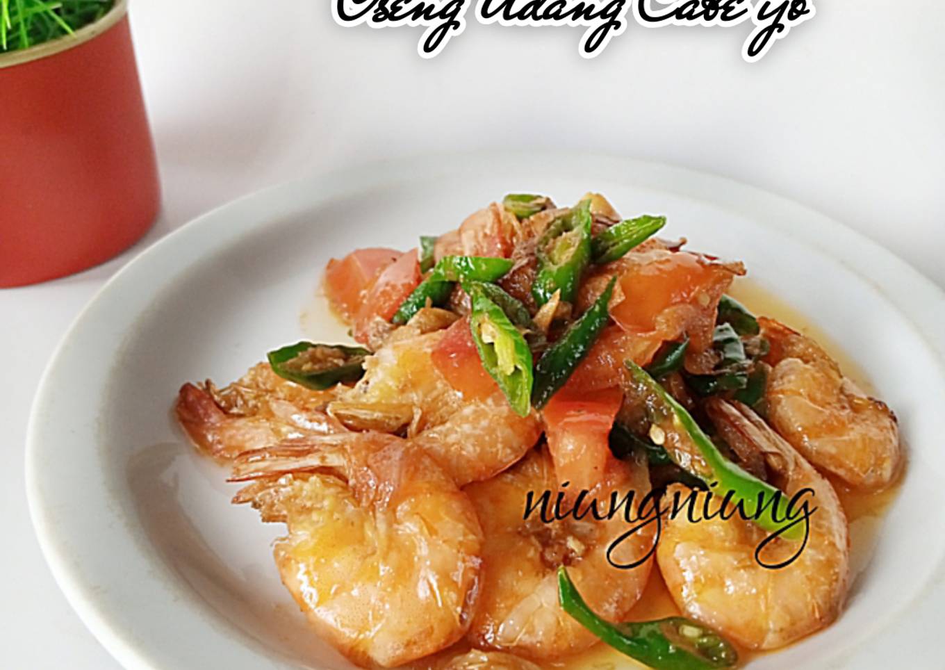 Oseng udang Cabe ijo