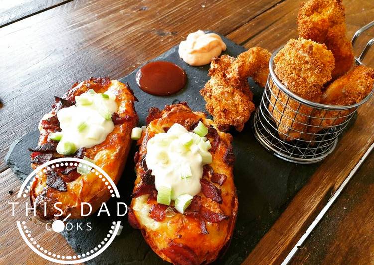 How to Make Recipe of Buttermilk Crispy Chicken Tenders and Perfect Potato Skins