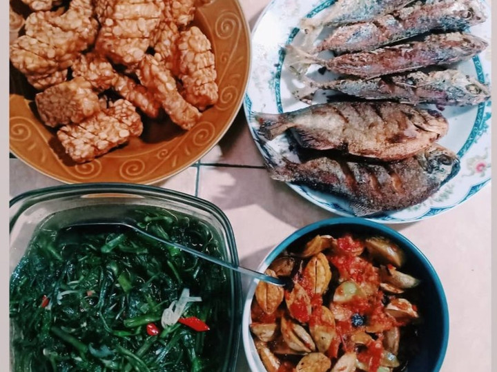 Cara Bikin Tumis Kangkung, Jengkol Balado, Ikan dan Tempe Goreng Kekinian