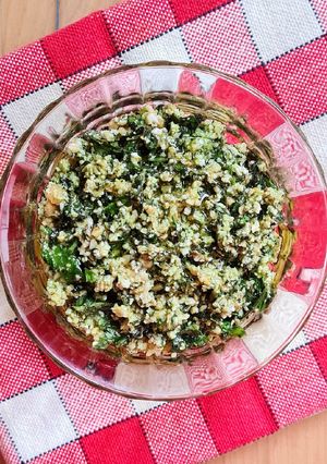 Una foto de Salsa Pesto adaptada para Argentina 🇮🇹 🇦🇷 albahaca, ajo, nuez, queso y aceite de oliva VE