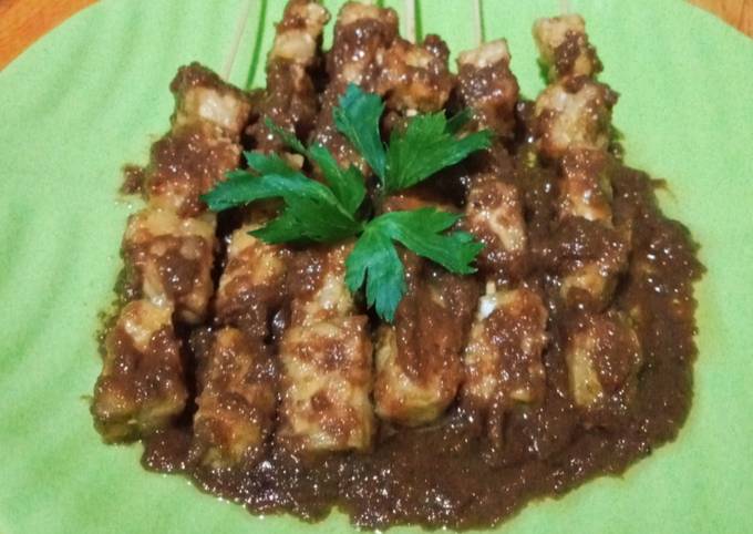 Sate Tempe Bumbu Sambal Kacang