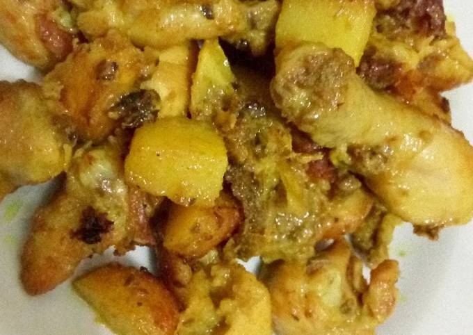 Resep Ayam goreng bawang putih (bumbu kuning), Lezat