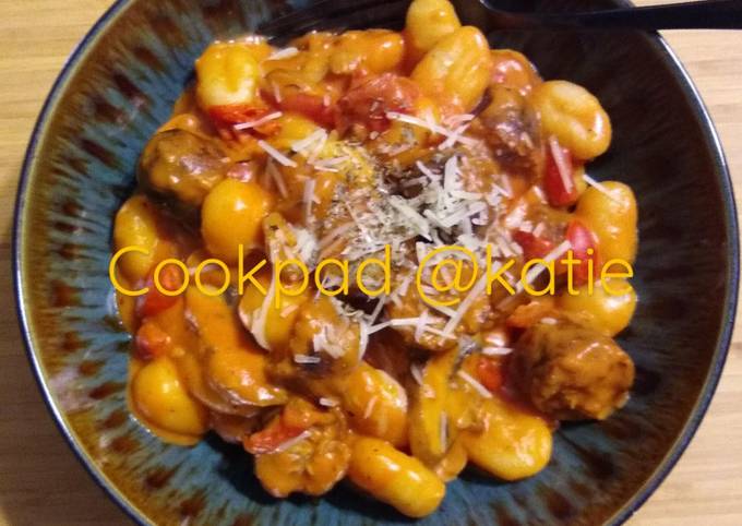 Mushroom & Sausage Gnocchi with Tomato Sauce