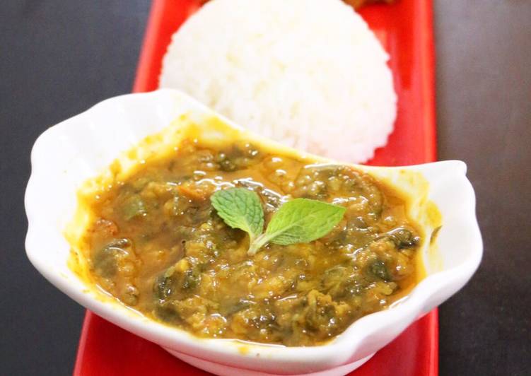 Recipe of Super Quick Homemade Daal Palak | Sindhi Sai Bhaji