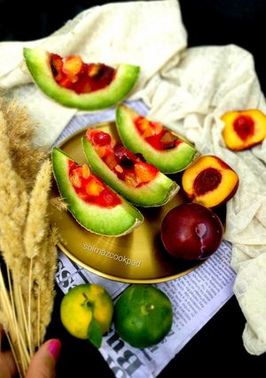 عکسی از دستور ژله میوه در طالبی solmaz